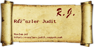 Röszler Judit névjegykártya