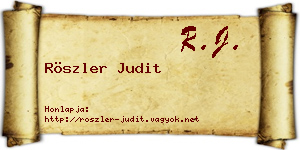 Röszler Judit névjegykártya